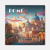 Rome Italië Reiskunst Magneet (Voorkant)