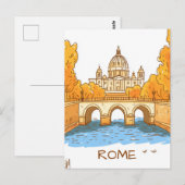 Rome Italië Reizen Briefkaart (Voorkant / Achterkant)