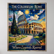 Rome Italië Reizen Colosseum Sterrennacht Van Gogh