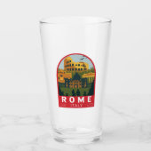 Rome Italië Reizen Retro Embleem Glas (Voorkant)