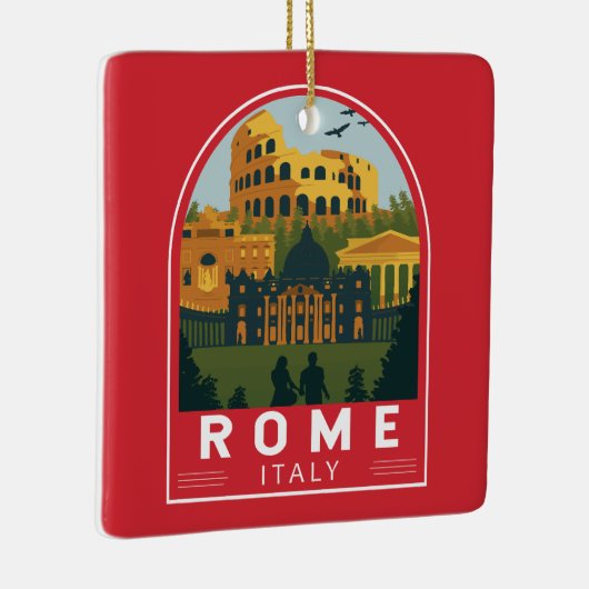 Rome Italië Reizen Retro Embleem Keramisch Ornament (Rechts)