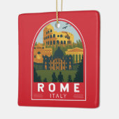 Rome Italië Reizen Retro Embleem Keramisch Ornament (Links)