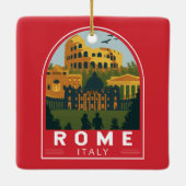 Rome Italië Reizen Retro Embleem Keramisch Ornament (Achterkant)