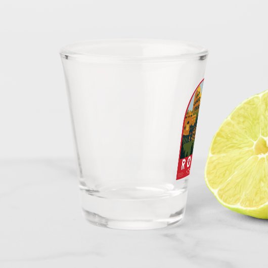 Rome Italië Reizen Retro Embleem Shot Glas (Links)