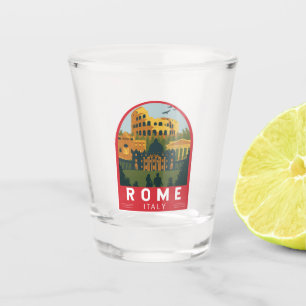 Rome Italië Reizen Retro Embleem Shot Glas