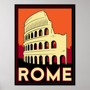 rome - italië -  retro -  coliseum poster