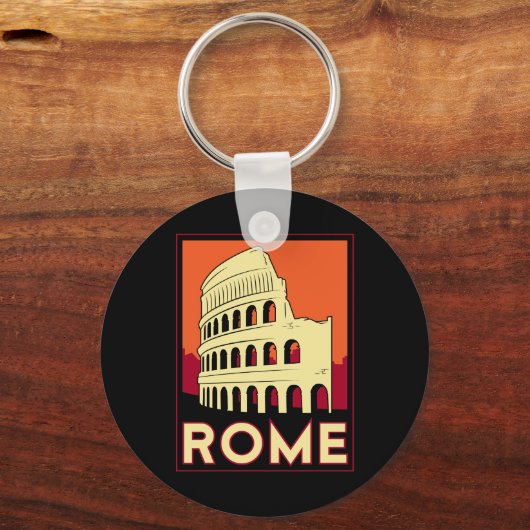 rome - italië -  retro -  coliseum sleutelhanger (Voorkant)