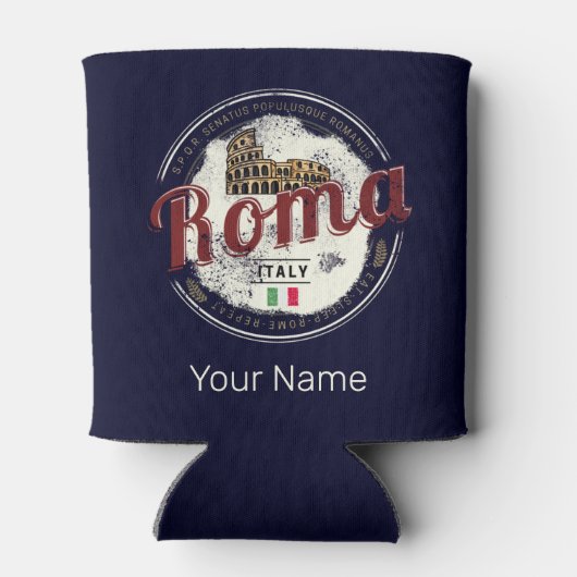 Rome Italië Retro Colosseum  Holiday Blikjeskoeler (Achterkant)