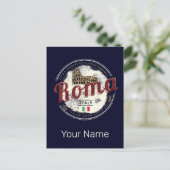 Rome Italië Retro Colosseum  Holiday Feestdagenkaart (Staand voorkant)