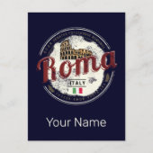 Rome Italië Retro Colosseum  Holiday Feestdagenkaart (Voorkant)