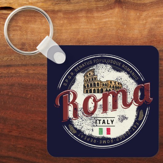 Rome Italië Retro Colosseum  Holiday Sleutelhanger (Voorkant)