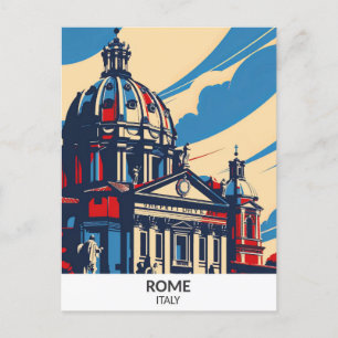 Rome Italië Retro Kunstwerk Reizen Briefkaart