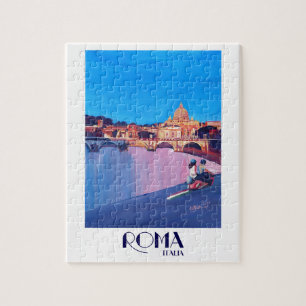 Rome Italië Retro Poster Legpuzzel