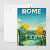 Rome Italië Retro Reisposter Briefkaart (Voorkant / Achterkant)