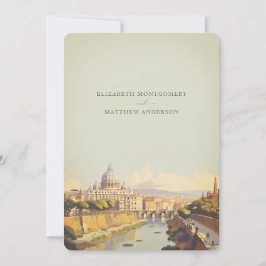 Rome Italië Romantisch Retro Save-the-Date Kaart (Achterkant)