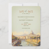 Rome Italië Romantisch Retro Save-the-Date Kaart (Voorkant)