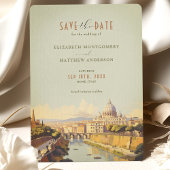 Rome Italië Romantisch Retro Save-the-Date Kaart