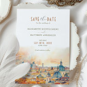 Rome Italië Romantische Waterverven Save-the-Date Kaart