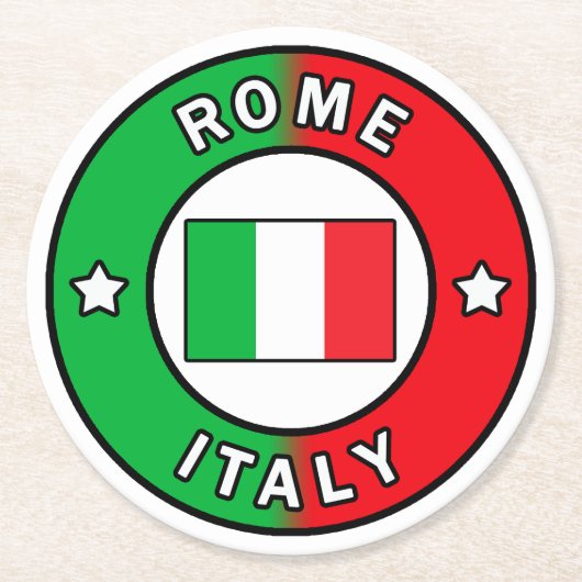 Rome Italië Ronde Kartonnen Onderzetter (Voorkant)