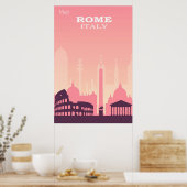 Rome Italië Roze Vintage Revel Poster (Keuken)