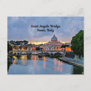 Rome, Italië - Saint Angelo Bridge, Briefkaart