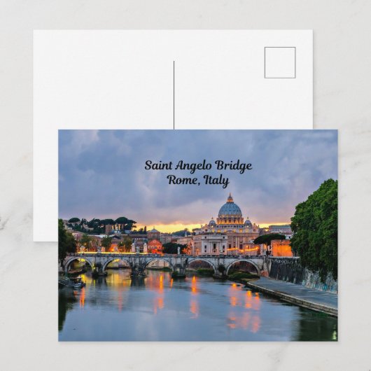 Rome, Italië - Saint Angelo Bridge, Briefkaart (Voorkant / Achterkant)
