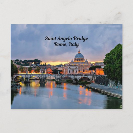 Rome, Italië - Saint Angelo Bridge, Briefkaart (Voorkant)