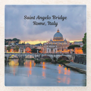 Rome, Italië - Saint Angelo Bridge, Glazen Onderzetter