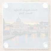 Rome, Italië - Saint Angelo Bridge, Glazen Onderzetter (Achterkant)