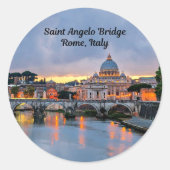 Rome, Italië - Saint Angelo Bridge, Ronde Sticker (Voorkant)