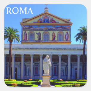 Rome Italië San Paolo Fuori Le Mura Vierkante Sticker