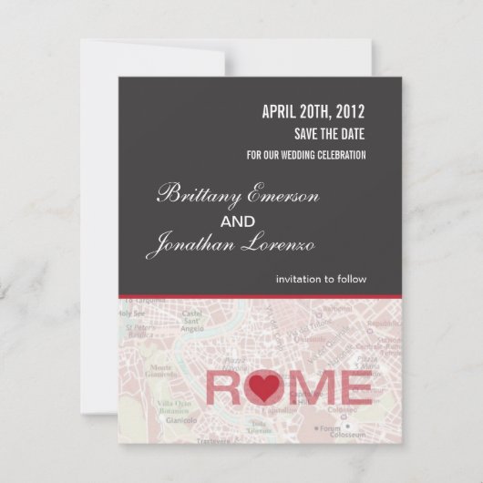 Rome Italië Save the Date Aankondiging (Voorkant)
