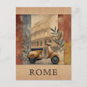 Rome Italië Scooter Colosseum Reizen Briefkaart (Voorkant)
