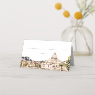 Rome Italië Silhouette Reis Bruiloft Plaatskaarten Plaatskaartje