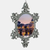 Rome Italië - Sint-Peters Cathedraal Tin Sneeuwvlok Ornament (Links)