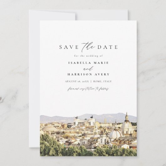 ROME Italië Skyline Bestemming De datum opslaan Kaart (Voorkant)