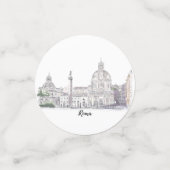 Rome Italië Skyline in Violet Pen and Ink Drawing Confetti (Kleine voorkant)