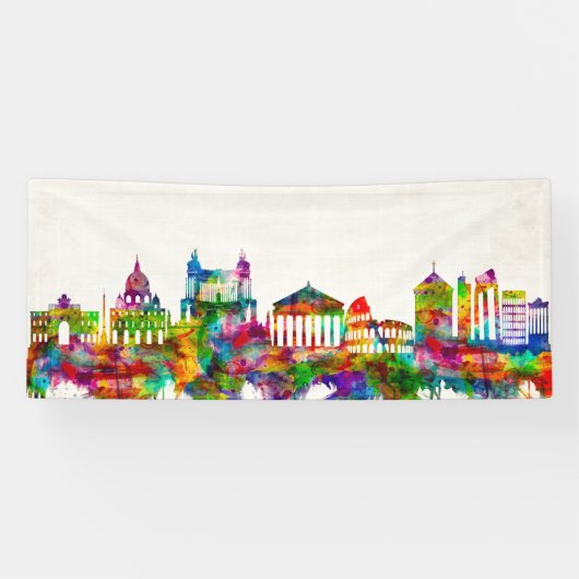Rome Italië Skyline Spandoek (Horizontaal)