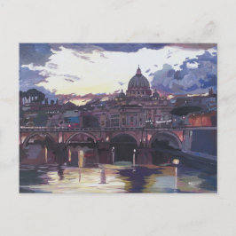 Rome Italië: Spectaculaire zonsondergang Vaticaan Briefkaart