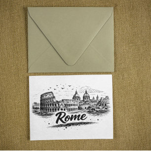Rome Italië stadsgezicht potloodkunst Briefkaart