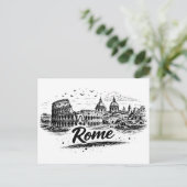 Rome Italië stadsgezicht potloodkunst Briefkaart (Staand voorkant)