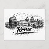 Rome Italië stadsgezicht potloodkunst Briefkaart (Voorkant)