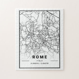 Rome Italië - Stadskaart Moderne Minimale Kunst Legpuzzel