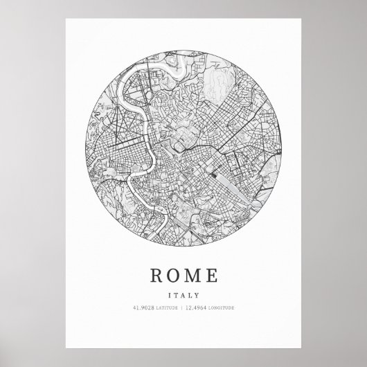 Rome Italië Stadskaart Poster (Voorkant)