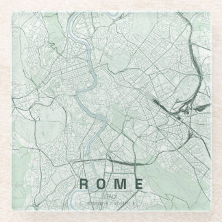 Rome Italië Stadsplattegrond Minimaal Design Glazen Onderzetter