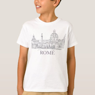 Rome Italië Tekening antieke architectuur inkt T-shirt