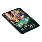 Rome Italië Trevi Fontein Illustratie Reizen Kunst Magneet (Rechterzijde)