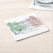 Rome Italië Victor Emmanuel Bouw Italiaanse Vlag Kartonnen Onderzetters (Schuin)