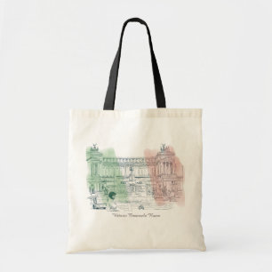 Rome Italië Victor Emmanuel Building Pen en Ink Tote Bag