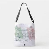 Rome Italië Victor Emmanuel Pen en Ink Sketch Crossbody Tas (Achterkant)